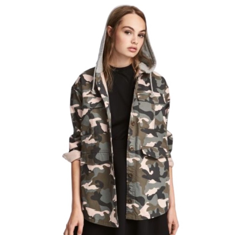 DIVIDED Button Down Hoodie Top